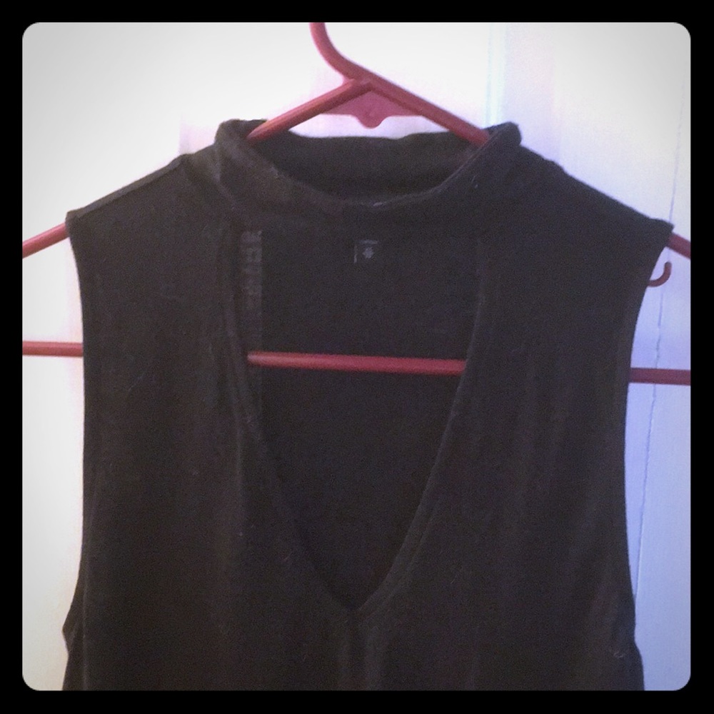 Cute Express Black Choker Shirt, Size XS